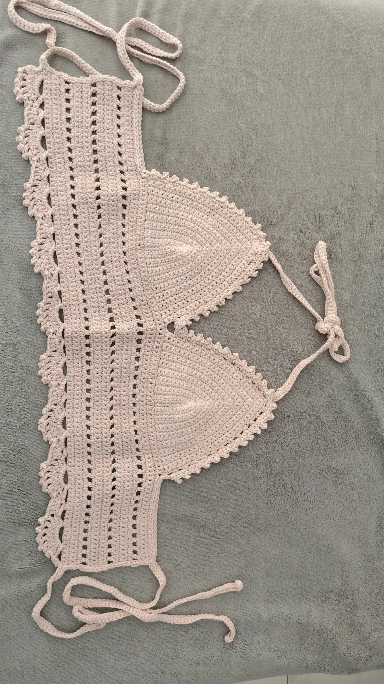 Top cropped em crochê boêmio rosa pó – Tamanho P /36 – photo 6